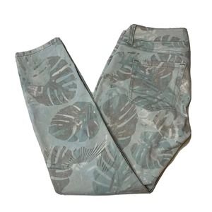 Cabi Womens Paradise Cropped Super Skinny Jeans Size 2 Style 227 Green Leaves